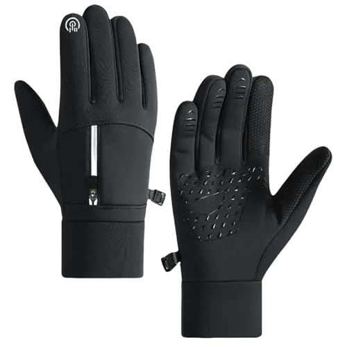 ZSHDTKWB winterhandschuhe Winterhandschuhe wasserdichte Thermalsporthandschuh Für Männer Frauen Zum Fahren Mit Dem Fahren Mit Dem Fahren Skigwanderung-schwarz-XL von ZSHDTKWB