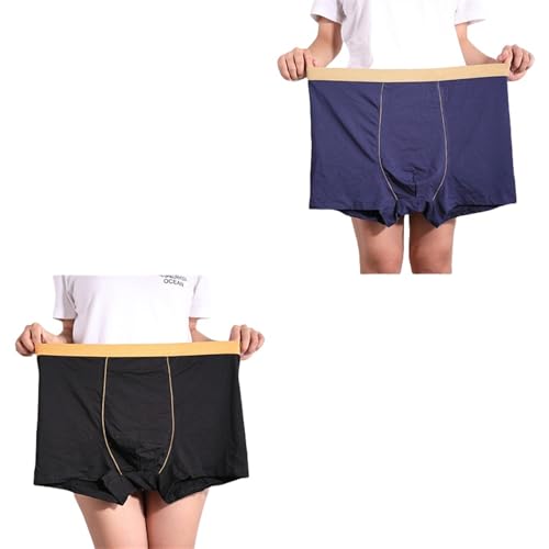 ZSJDFTYS Boxershorts Herren Herren Große Unterwäsche Baumwolle Hohe Taille Extra Große Boxer -Slips Plus Größe Vergrößerte Unterwäsche-3Xl (65-70 Kg)-E von ZSJDFTYS