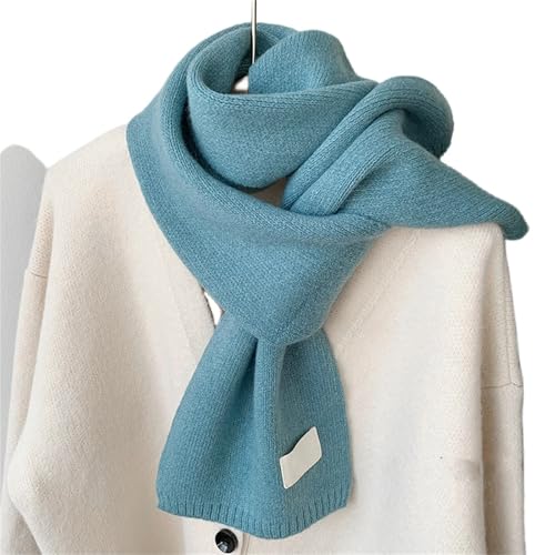 ZSJDFTYS Halstuch Schal Für Frauen Herbst Und Winter Dicker Warmer Kleiner Nackenschal Gestrickt Weich Und Vielseitig-Blau von ZSJDFTYS