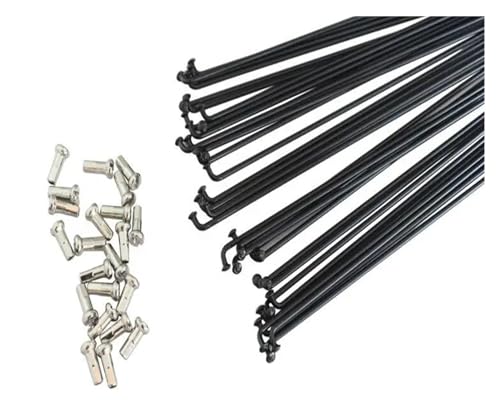 ZSXPBZL 36 Stück 14G/14K J gebogene Stahlspeichen, schwarz, bitte wählen Sie 170–300 mm (Farbe: 190 mm) von ZSXPBZL