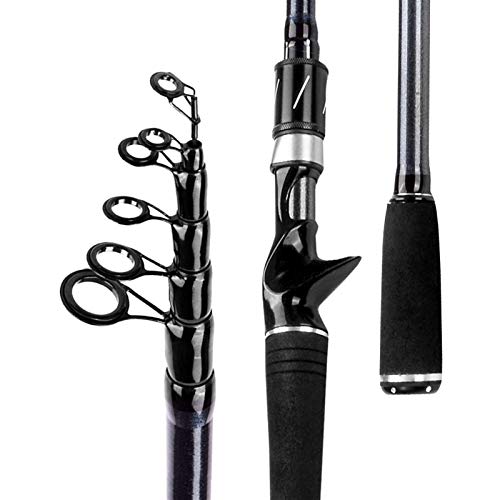 ZSXPBZL Angelrute,Teleskopruten,Spinnrute Casting Carbon Faser Spinding Teleskop Angelrute Tiefsee Reisen Mini 1,8m 2.1m 2,4 m 2.7m 3.0m(Casting Rod,2.7M) von ZSXPBZL