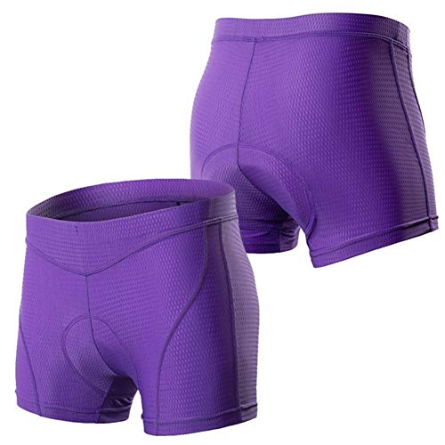 ZSXPBZL Fahrradhose,Fahrradhose Herren Frauen Radhose Fahrrad Radfahren Bequeme Unterwäsche Compression Tights Gel 3D Padded Bike Kurze Hosen MTB Shorts(Purple,L) von ZSXPBZL