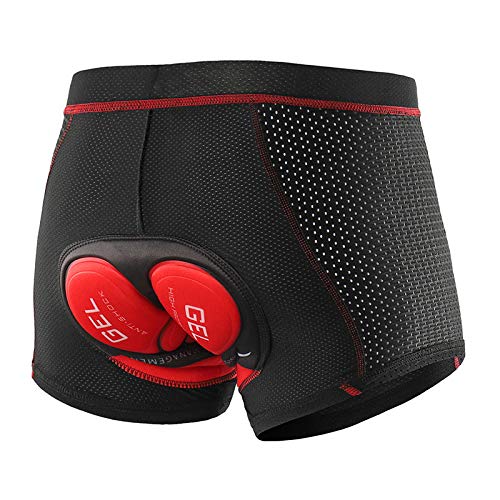 ZSXPBZL Fahrradhose,Fahrradhose Herren Mountainbike MTB Shorts Stoßfest Nebenstraße Fahrrad Unterhosen Atmungsaktive Bike Shorts(001 C Red Silicone,X-Larege) von ZSXPBZL