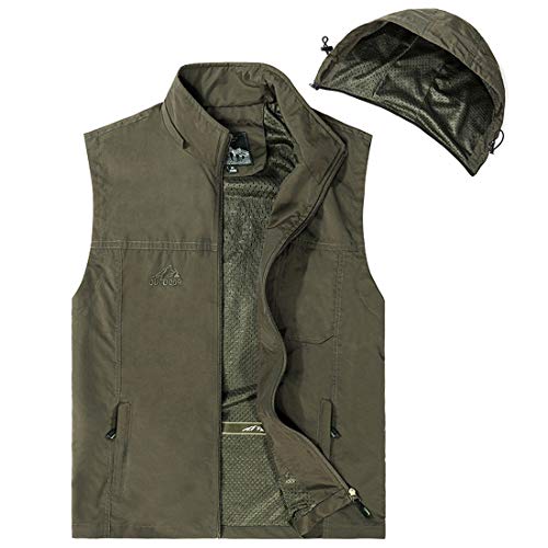 ZTJ-Lighting Herrenweste, Lässige Leichte Outdoor-Jacke mit Multi Taschen, Quick Dry Mesh-Arbeit Safari Fischen Foto-Reise-Sommer-Gilet Vest,Grün,7XL ZTJ-Lighting Herrenweste, Lässige Leichte Outdoor-Jacke mit Multi Taschen, Quick Dry Mesh-Arbeit Safari Fischen Foto-Reise-Sommer-Gilet Vest,Grün,7XL von ZTJ-Lighting