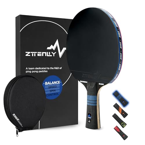 ZTTENLLY Tischtennisschläger - Kohlenstoff-Technologie, 7-lagige Blade, Experte Geschwindigkeit/Kante/Gleichgewicht/Kontrolle, 2mm Schwammstärke, Schutzhülle - Herausragende Schläger für Profis ZTTENLLY Tischtennisschläger - Kohlenstoff-Technologie, 7-lagige Blade, Experte Geschwindigkeit/Kante/Gleichgewicht/Kontrolle, 2mm Schwammstärke, Schutzhülle - Herausragende Schläger für Profis von ZTTENLLY