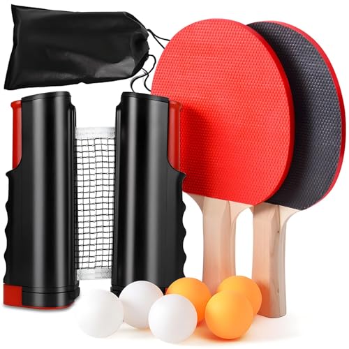 Tischtennis Set, TischtennisschläGer Set, 2 TischtennisschläGer, 6 BäLle, 1 Einziehbares Tischtennisnetz, 1 Tasche, Tischtennis-Set FüR AnfäNger Und Experten FüR Drinnen DraußEn Tischtennis Set, TischtennisschläGer Set, 2 TischtennisschläGer, 6 BäLle, 1 Einziehbares Tischtennisnetz, 1 Tasche, Tischtennis-Set FüR AnfäNger Und Experten FüR Drinnen DraußEn von ZTTSZZ