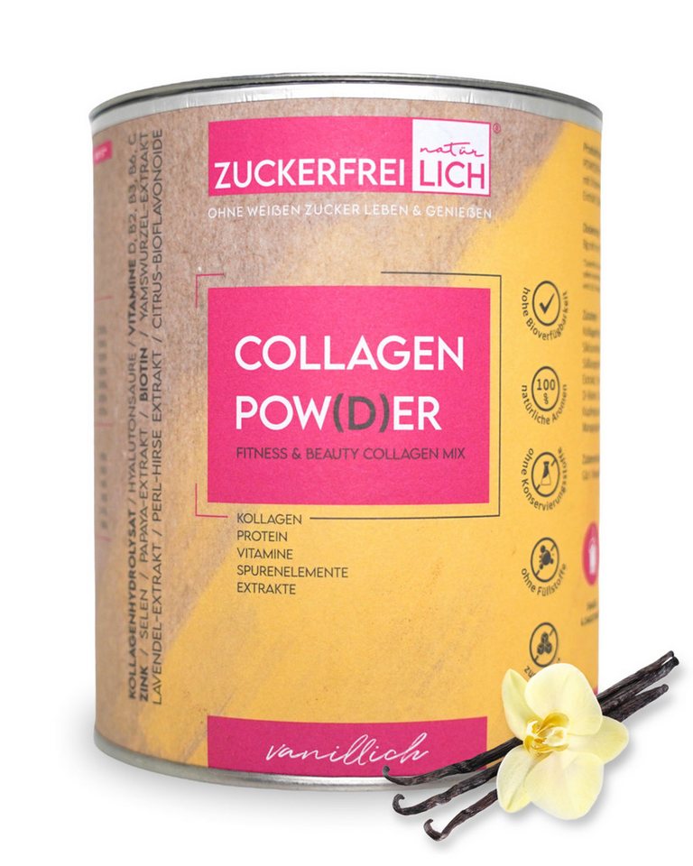 ZUCKERFREIlich Pulver 240g ohne Zucker, Kollagen mit Vitaminen, zuckerfreies Protein 1 von ZUCKERFREIlich