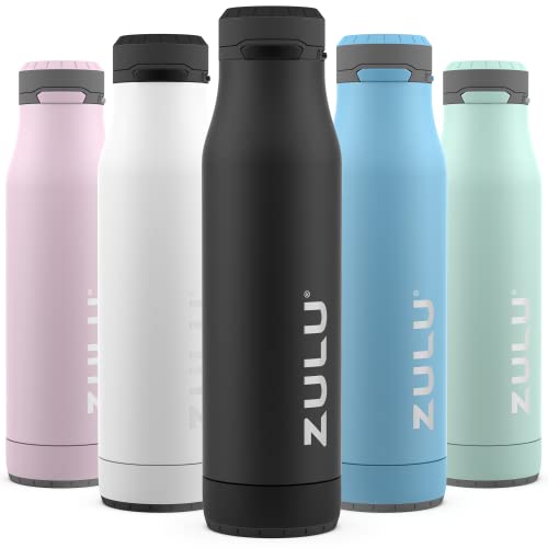 ZULU Ace Vakuumisolierte Edelstahl-Trinkflasche mit abnehmbarem Boden – auslaufsicherer Deckel – antimikrobieller Ausgießer, 700 ml, Schwarz ZULU Ace Vakuumisolierte Edelstahl-Trinkflasche mit abnehmbarem Boden – auslaufsicherer Deckel – antimikrobieller Ausgießer, 700 ml, Schwarz von ZULU