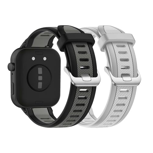 2 Stück Armbänder Kompatibel mit Huawei Watch Fit 3 Armband Silikon Band für Huawei Watch Fit 3 Ersatzarmband für Herren Damen Solo Loop Sport Band Atmungsaktiv Silikon mit Huawei Watch Fit 3 (A,M) von ZUOBNBP