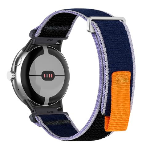 Nylon Armbänder für Google Pixel Watch 3 41mm/45mm Armband, Weich Elastisch Stoff Verstellbare für Damen Herren Sport Ersatzarmband Kompatibel mit Google Pixel Watch 3 41mm/45mm Uhrenarmband (10,41mm) von ZUOBNBP