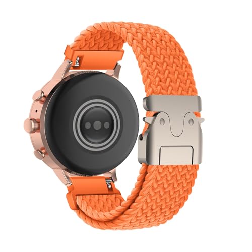 Weich Nylon Armband für Fossil Venture Gen 4 HR/Gen 3 Ersatzarmband, mit Verstellbarer Metallschnalle Elastisch Geflochtene Uhrenarmband Kompatibel mit Fossil Venture Gen 4 HR/Gen 3 Armband (3,18mm) von ZUOBNBP