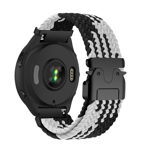 Weich Nylon Armband für Garmin Forerunner 965 Ersatzarmband, Verstellbarer Metallschnalle Elastisch Geflochtene Atmungsaktiv Sport Uhrenarmband Kompatibel mit Garmin Forerunner 965 Armband (11,22mm) von ZUOBNBP