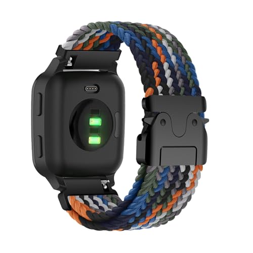 Weich Nylon Armband für Garmin Venu Sq 2/Venu Sq 2 Music Ersatzarmband, Verstellbarer Metallschnalle Elastisch Geflochtene Atmungsaktiv Uhrenarmband Kompatibel mit Garmin Venu Sq 2 Armband (21,20mm) von ZUOBNBP