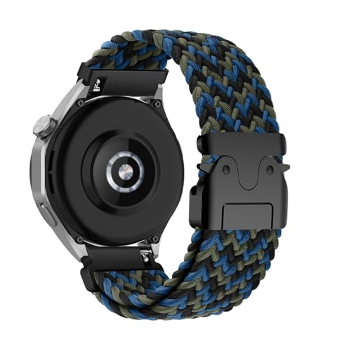 Weich Nylon Armband für Huawei Watch GT 5 Pro 46mm/GT 5 46mm Ersatzarmband, Verstellbarer Metallschnalle Geflochtene Uhrenarmband Kompatibel mit Huawei Watch GT 5 Pro 46mm/GT 5 46mm Armband (26,M) von ZUOBNBP