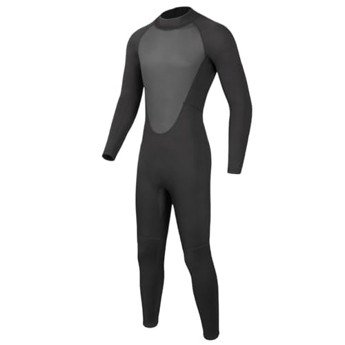 ZUOHUI Neoprenanzug for Herren mit durchgehendem Reißverschluss auf der Rückseite, einteiliger Rash-Badeanzug aus 2/3 mm Neopren, Thermisch verdickende Tauchhaut for Wassersport(Black 3mm,4XL) von ZUOHUI