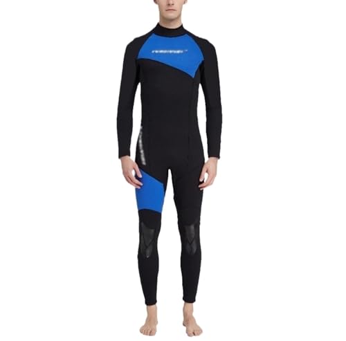 ZUOHUI Stretch-Neoprenanzug for Herren, 1,5/3 mm, Ganzkörper-Tauchanzug mit Reißverschluss auf der Rückseite, einteilig for Schnorcheln, Gerätetauchen, Schwimmen und Surfen(1.5MM Blue,3XL) von ZUOHUI