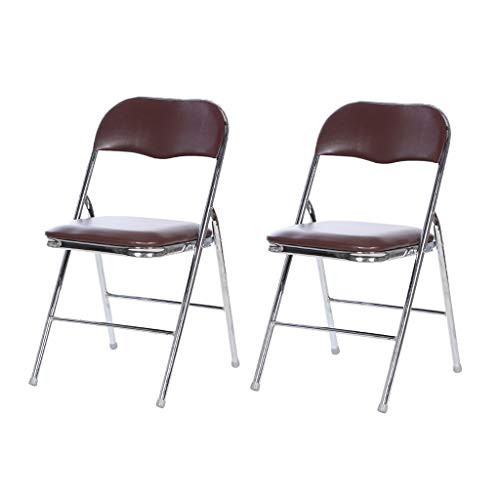 ZUOZUIYQ (2 Stück Klappstuhl, Galvanik-Konferenzstuhl, Haushalts-PU-Kissen-Freizeitstuhl, Rückenlehne, Business-Trainingsstuhl/tragbarer Outdoor-Stuhl (Farbe: C) von ZUOZUIYQ