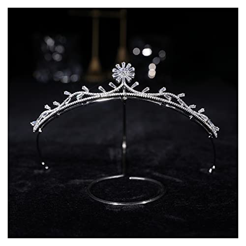 ZUOZUIYQ Braut Krone Zirkon Strass Brautjungfer Tiaras Stirnband Hochzeit Kopfschmuck Haarschmuck Zubehör Tiara (Metallfarbe: 0080-5) von ZUOZUIYQ