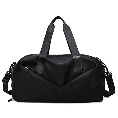 ZUOZUIYQ Damen-Sporttasche – praktische multifunktionale Reisetasche mit Trocken- und Nassfächern, Schultergurt und Messenger-Stil (schwarz, groß) von ZUOZUIYQ