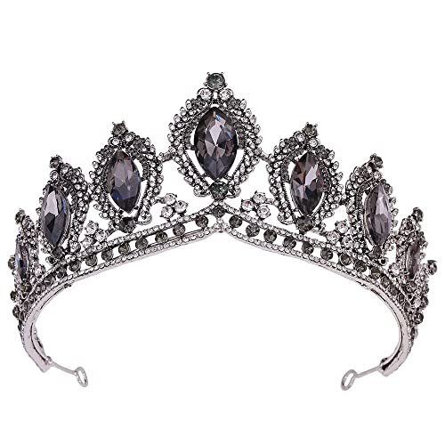 ZUOZUIYQ Haarschmuck Krone Tiaras Für Frauen Barock Königin Kristall Tiara Krone Für Frauen Party Vintage Braut Prinzessin Blau Strass Krone Haar Kleid Zubehör,Blau von ZUOZUIYQ