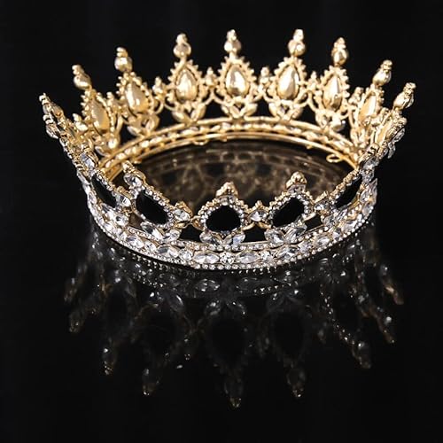 ZUOZUIYQ Haarschmuck Krone Tiaras Für Frauen Barock Strass Kristall Hochzeit Königin Krone Tiara Braut Diadem Silber Farbe Kopfschmuck Krone Party Hochzeit Haarschmuck,Silber von ZUOZUIYQ