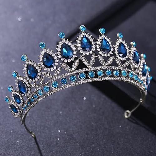 ZUOZUIYQ Haarschmuck Krone Tiaras Für Frauen Hochzeit Haar Tiara Kristall Braut Tiara Krone Silber Farbe Diadem Schleier Tiaras Hochzeit Haarschmuck Kopfschmuck Kopfschmuck, von ZUOZUIYQ