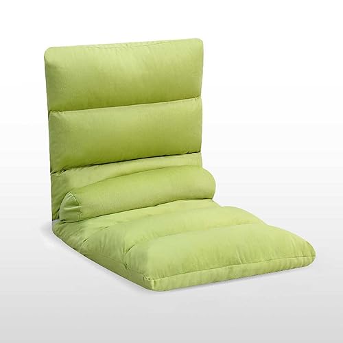 ZUOZUIYQ Klappbarer Bodenstuhl mit Rückenlehne, in 5 Winkeln verstellbar, bequemes Sofa zum Spielen, Lesen, Meditieren (Grün C) von ZUOZUIYQ