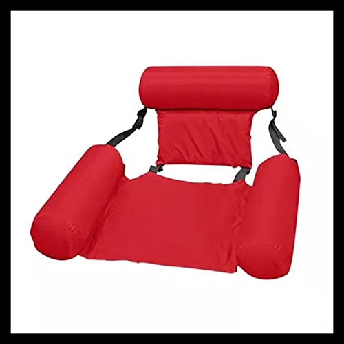 ZUOZUIYQ Klappstuhl, aufblasbare Gürtelnetz-Hängematte, faltbar, Dual-Use-Rückenlehne, schwimmende Reihe, Wasserspiel-Lounge-Stuhl, schwimmendes Bett, Sofa (Farbe: Rot) von ZUOZUIYQ