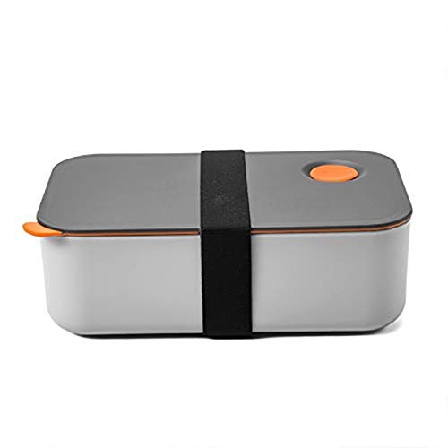ZUOZUIYQ Lunchbox Lunchbox 1000 ml mit 2 Fächern, umweltfreundliche BPA-freie Bento-Box, hermetische Lebensmittelbox, mikrowellen- und spülmaschinenfest (Orange) von ZUOZUIYQ