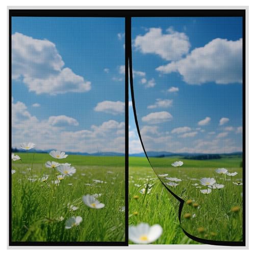 ZUOZUIYQ Magnetischer Moskitonetz-Fenstervorhang 110 x 180 cm, magnetisches Moskitonetz, verhindert das Eindringen von Insekten in das Fenster, schwarz von ZUOZUIYQ