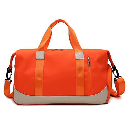 ZUOZUIYQ Nylon-Sporttasche mit Nass-/Trockenfächern – ideal für Damen-Fitness, Yoga und Schwimmen – orange Farbe – reisefreundlich und geräumig von ZUOZUIYQ