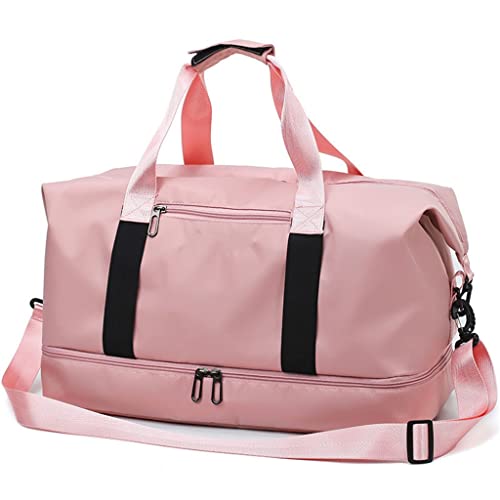 ZUOZUIYQ Rosa 46 * 25 * 26 cm Sporttasche: Stilvolle Unisex-Tasche für Fitnessstudio, Fitness, Reisen und Schwimmen von ZUOZUIYQ