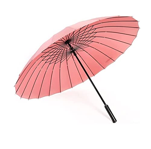 ZUOZUIYQ Winddichter Regenschirm, 139 cm, automatischer offener Regen- und Sonnenschirm, Holzgriff, tragbarer, belüfteter Regenschirm, Reiseschirm für Männer und Frauen (blau: rosa) von ZUOZUIYQ