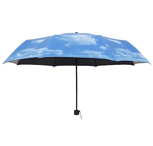ZUOZUIYQ Winddichter Regenschirm, Starke Regenschirme, Himmelsschirm, Blauer Himmel, weiße Wolke, sonniger Regenschirm, Faltbarer Sonnenschirm, Super-Sonnenschutzschirme für Regen von ZUOZUIYQ