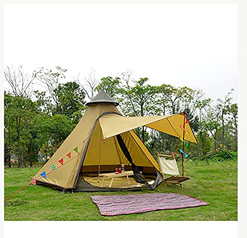 Campingzelt PyramidenzeltUltragroßes, getrenntes, zweilagiges Camping-Tipi, Oxford-Stoff, wasserdicht und Winddicht, tragbares Design, sechseckiges Jurtenzelt für den Außenbereich, nur mit von ZURBAQD