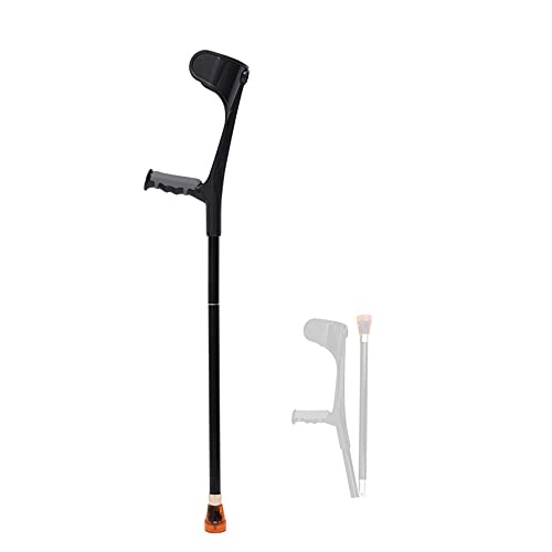 Unterarmgehstützen von Lightweight, Economy Crutches, Aluminium-Krücken mit offener Manschette, verstellbare Teleskop-Unterarmkrücke für Senioren, Behinderte, ältere Menschen (Schwarz) (Schwarz) Warm von ZURBAQD