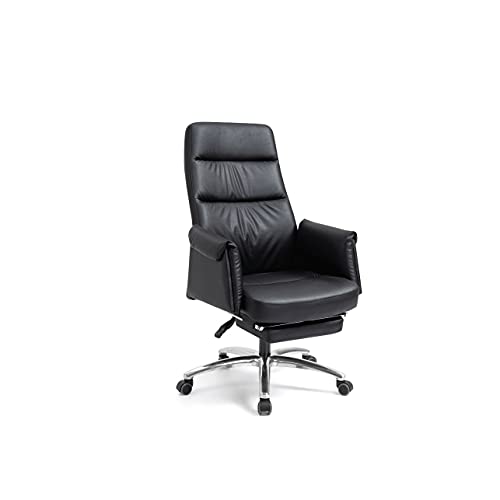 ZURBAQD Bürostuhl aus Rindsleder, Chefsessel, Computerstuhl, Schreibtisch und Stuhl fürs Büro, ergonomischer Stuhl, Schwarz, 43,3 × 20,0 × 19,6 Zoll Warm as Ever von ZURBAQD