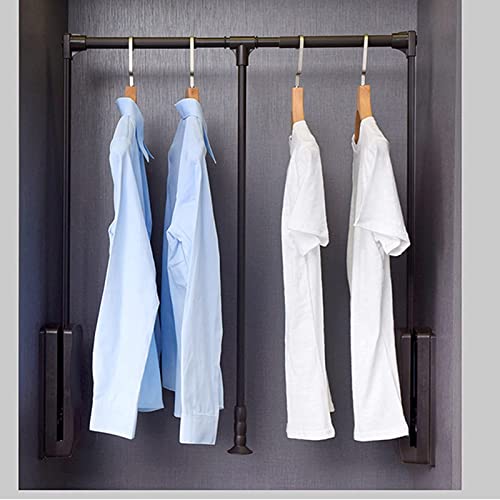 ZURBAQD Herunterziehbare Kleiderschrank-Gleitschiene – Verstellbarer Kleider-Organizer-Halter, Kleiderschrank-Zugstange, Kleiderschrank-Heber, Aufbewahrungsregal, platzsparend, von ZURBAQD