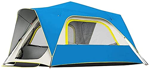 Zelt Zelt, Camping Tragbarer Reiserucksack Doppellagiges Dickes PU-Tuch Vierseitig Geeignet Für Campingausflüge Wandern Farbe: Blau, Größe: 240x240x142cm Warm as Ever von ZURBAQD