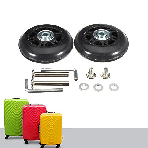 ZW Homenland 68X24mm Black Luggage Suitcase/Inline Outdoor Skate Replacement Wheels with ABEC 608zz Bearings by von ZW Homenland