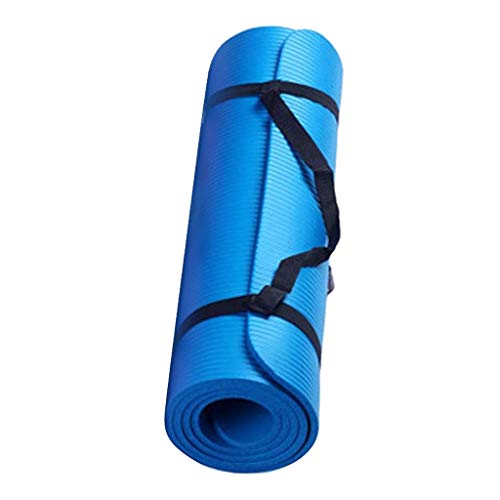 ZWQJYH 15 mm dicke kleine Yoga-Knie-Matte, 60 cm x 25 cm x 1,5 cm, strapazierfähige, rutschfeste weiche Yoga-Knie-Matte für Fitness, Training, Fitness, Pilates etc., blau von ZWQJYH