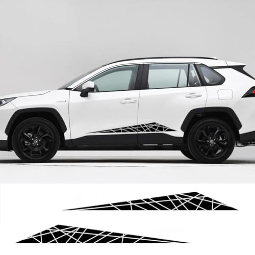 ZWRKB 2pcs Auto Seitentür Aufkleber, passend für Toyota RAV4 Vinyl Film Sport DIY Sport Design Dekoration Aufkleber von ZWRKB