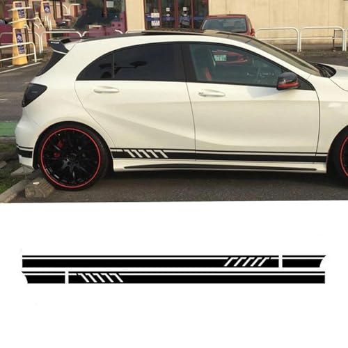 ZWRKB 2pcs Auto Taille Seitenschweller Dekoration Aufkleber Vinyl Abzeichen, passend für Mercedes-Benz AMG A C Klasse W177 W205 W203 W204 von ZWRKB