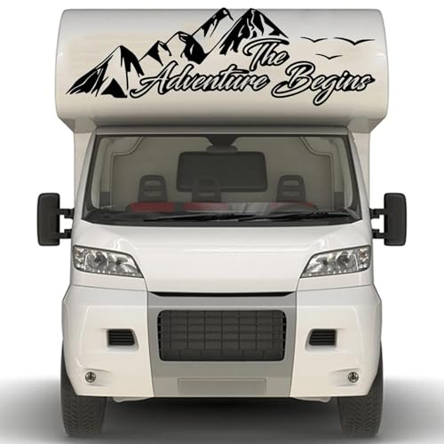 ZWRKB Großes Abenteuer Start Berg Vögel Wagen Wohnmobil Auto Aufkleber Aquarell Reisen Erkunden Camping Wohnwagen Mobil Vinyl Dekor von ZWRKB