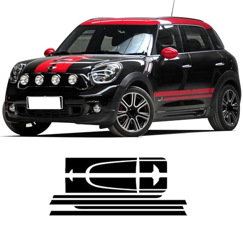 ZWRKB Vinyl Hood Set Body Skirt Sidebar Adhesive Sticker，Fit for Mini Cooper Countryman R60 JCW Accessories von ZWRKB