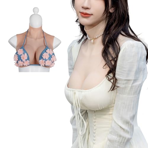 ZWSMS Silikon-Brustplatte B-G Cup Realistische Fake Brüste Crossdresser Brustformen für Transgender Drag Queen,Color 1,F Cup von ZWSMS