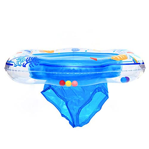 Schwimmring mit Sitz, aufblasbares Spielzeug mit Zwei Airbags, Schwimmtrainingshilfe für Kleinkinder/Kinder von 6–36 Monaten, Verwendung unter Aufsicht von Erwachsenen (52 cm, Blau) von ZWZNBL