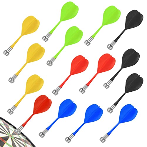 15 Stück magnetische Dartpfeile Sicherheits-Ersatzpfeile Indoor Game Target Zubehör Soft-Dartpfeile 5 Farbmischung (Grün Rot Gelb Blau Schwarz) von ZWZNBL