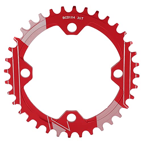 ZWZRFMZHML 36T Mountain-Kettenrad mit verschleißfestem Positiv- und Negativzahn für effizientes und effizientes Arbeiten (36T red) von ZWZRFMZHML