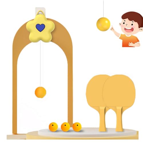 Tür-Ping-Pong-Spiel über der Tür, verstellbares Türspiel, Pingpong-Trainer, Tür-Starter-Set für Türrahmen, Tischtennis-Trainer, tragbares Set für Kinder mit Schläger und Bällen von ZXCVWWE